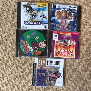 5 🔥classic computer games🔥 including Oregon Trail and Backyard Football
